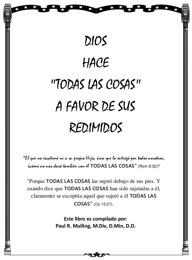 Portada de Dios hace "Todas las cosas" a favor de sus redimidos